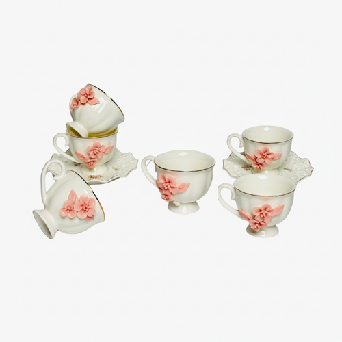 Modern Artisan 3D Floral Tea Set of 6