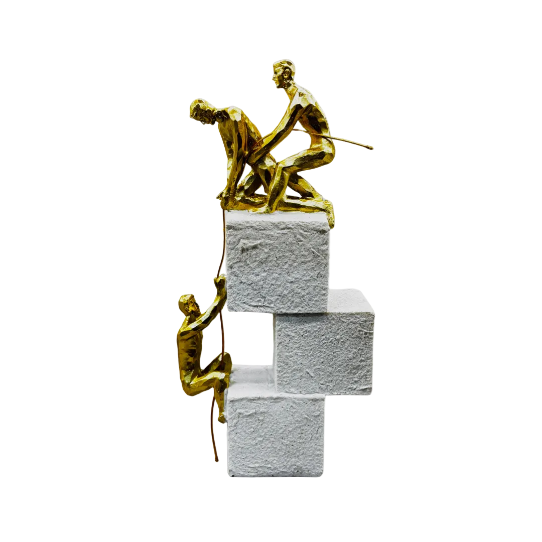Teamwork & Triumph Sculptural Showpiece