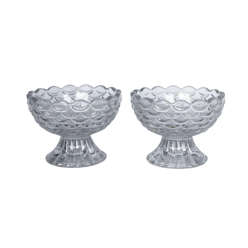 Elegant Cut Serving Glass Bowls Set of 6