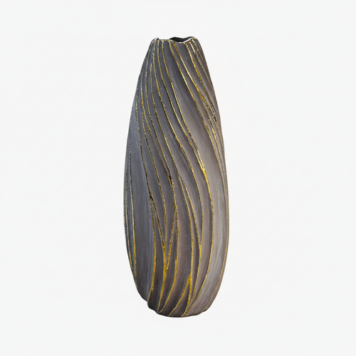 Elegant Swirl Textured Ceramic Vase