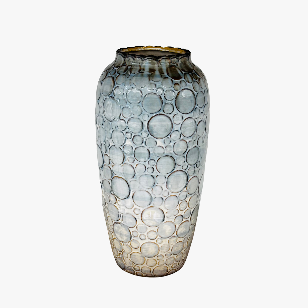 Coastal Blue Bubbled Textured Vase
