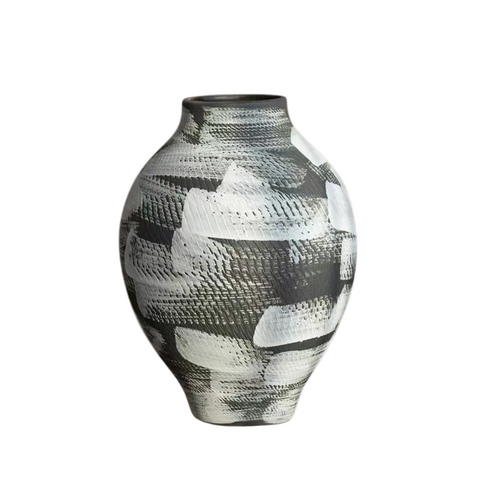Elegant Horizon Textured Ceramic Vase