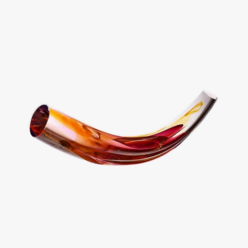 Curved Amber Glass Decor Sculpture