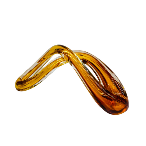Amber Infinity Loop Art Glass Showpiece