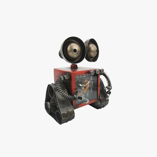 Vintage Metal Robot Desk Clock