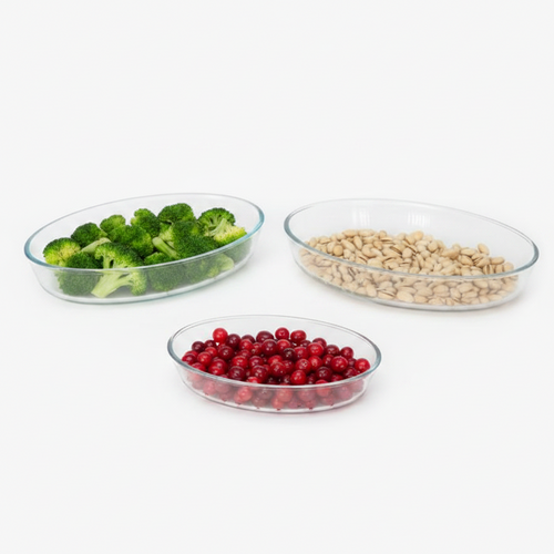 Gourmet Trio Oval Glass Bakeware Set of 3