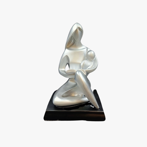 Abstract Motherhood Silver Figurine