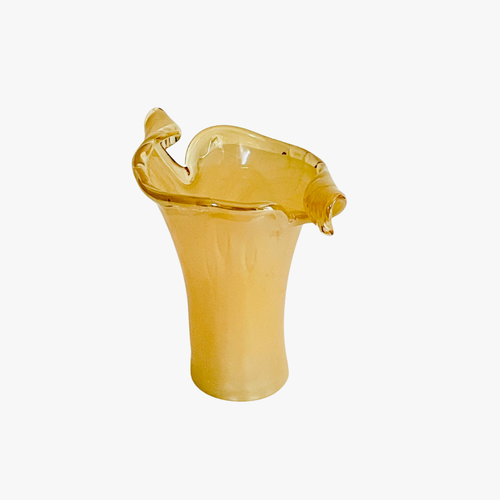 Elegant Honey Amber Art Glass Vase