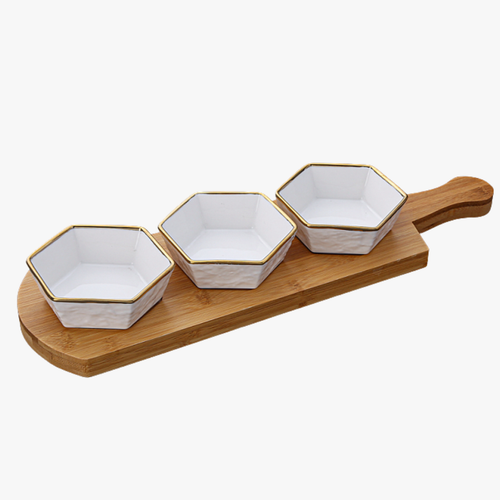 HexaServe Bowl Set with Paddle Board Tray