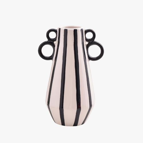 Modern Monochrome Striped Vase