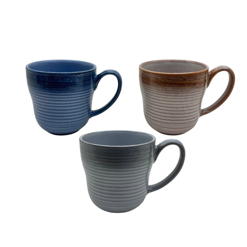 Elegant Ribbed Ceramic Coffee Mug Collection