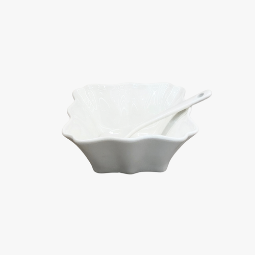 Luxury Ceramic Soup & Dessert Bowl with Spoon Set of 8
