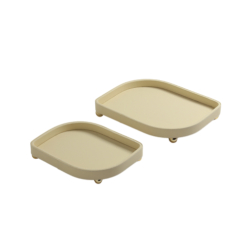 Minimalist Rounded Rectangular Tray Set of 2