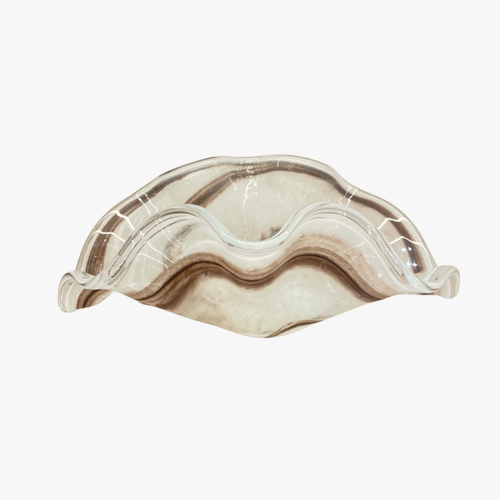 Abstract West Swirl Glass Ripple Centerpiece
