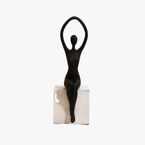Elegant Praise Abstract Seated Figure Sculpture
