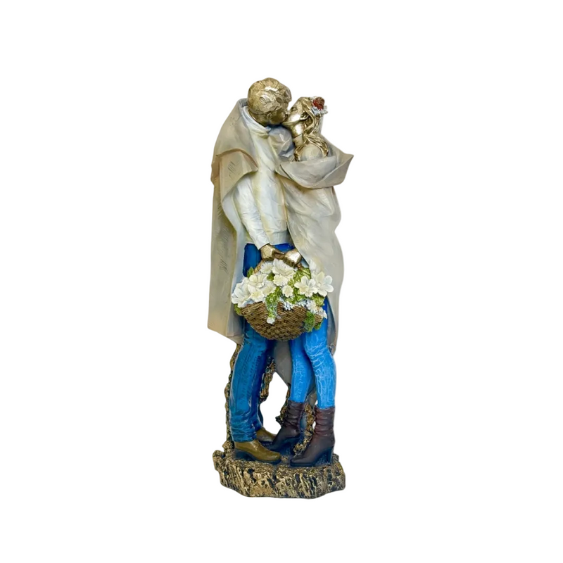 Sculpted Lovers with Rose Accent Figurine