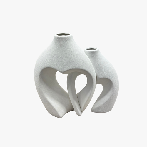 Modernist Heart Interlocking Vase Set of 2