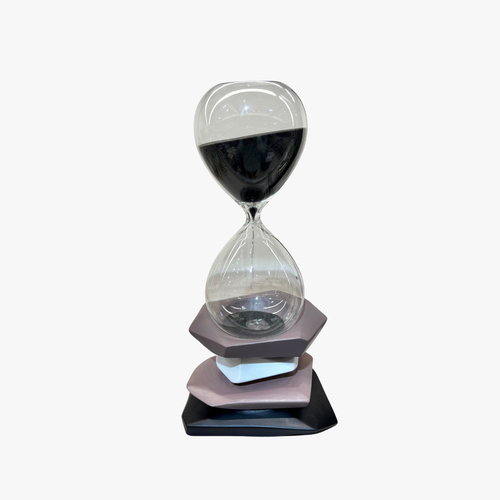 Modern Hex Base Glass Hourglass Decorative Timer