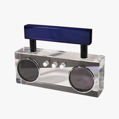 Elegant Crystal Retro Boombox Speaker Showpiece
