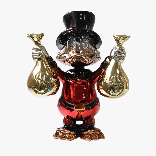 Elegant Fortune Duck Sculpture