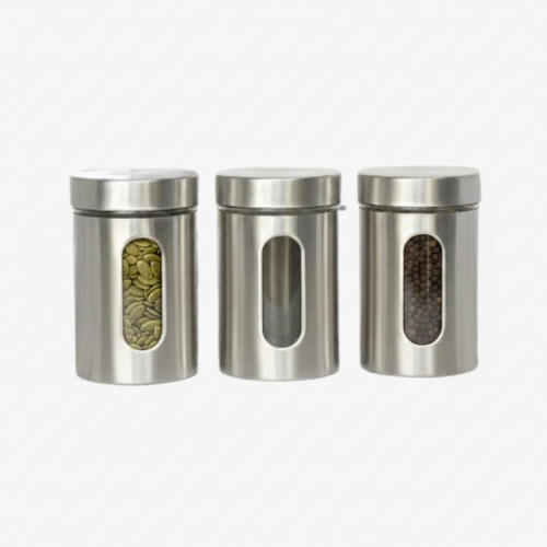 Stainless Steel Kitchen Canister Set of 3