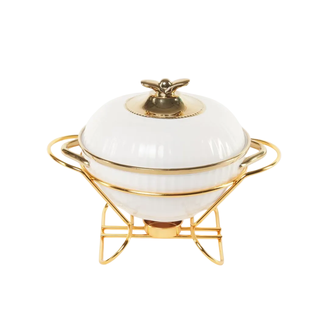Royal Buffet Chafing Dish with Gold Plated Stand