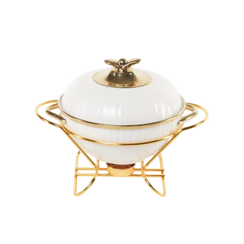 Royal Buffet Chafing Dish with Gold Plated Stand