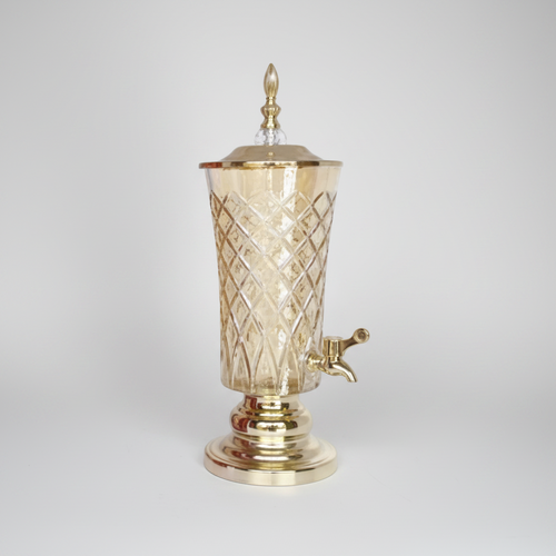 Luxury Gold Pedestal Server with Crystal Lid
