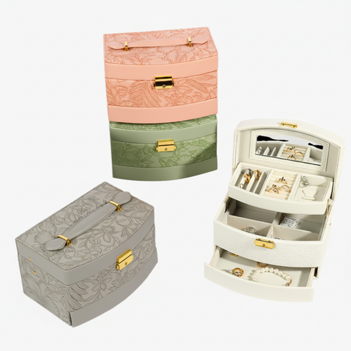 Elegant Multi-Tier Travel Jewelry Box