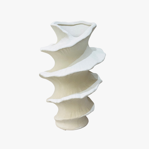 Elegant Swirl Edge Textured Vase