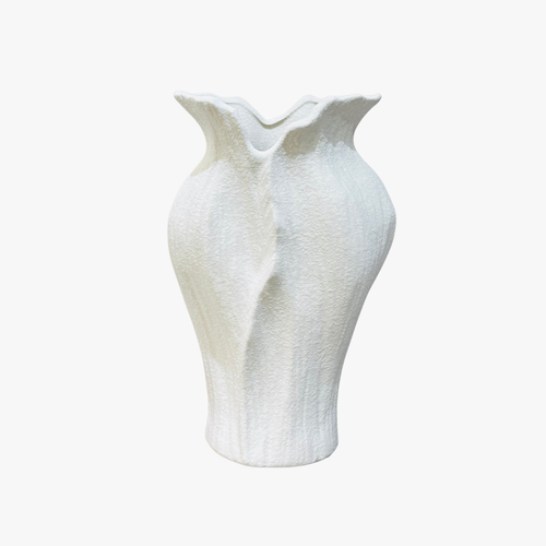 Modern Textured White Lily Vase