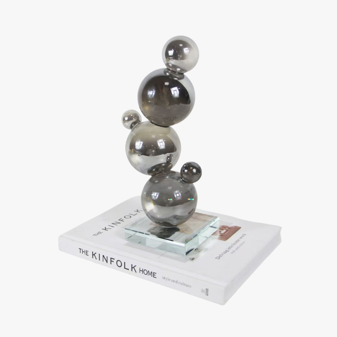 Elegant Smoked Crystal Bubble Sculpture