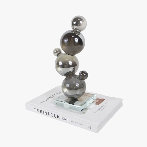 Elegant Smoked Crystal Bubble Sculpture