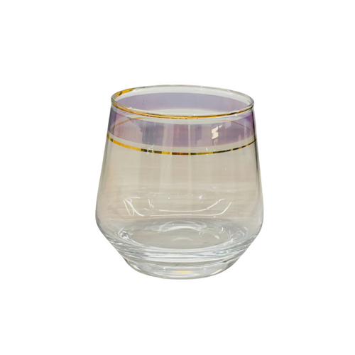Amethyst Gold Rim Glass Set of 6