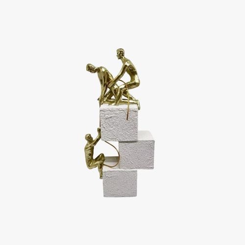 Abstract Helping Hand & Teamwork Block Sculpture