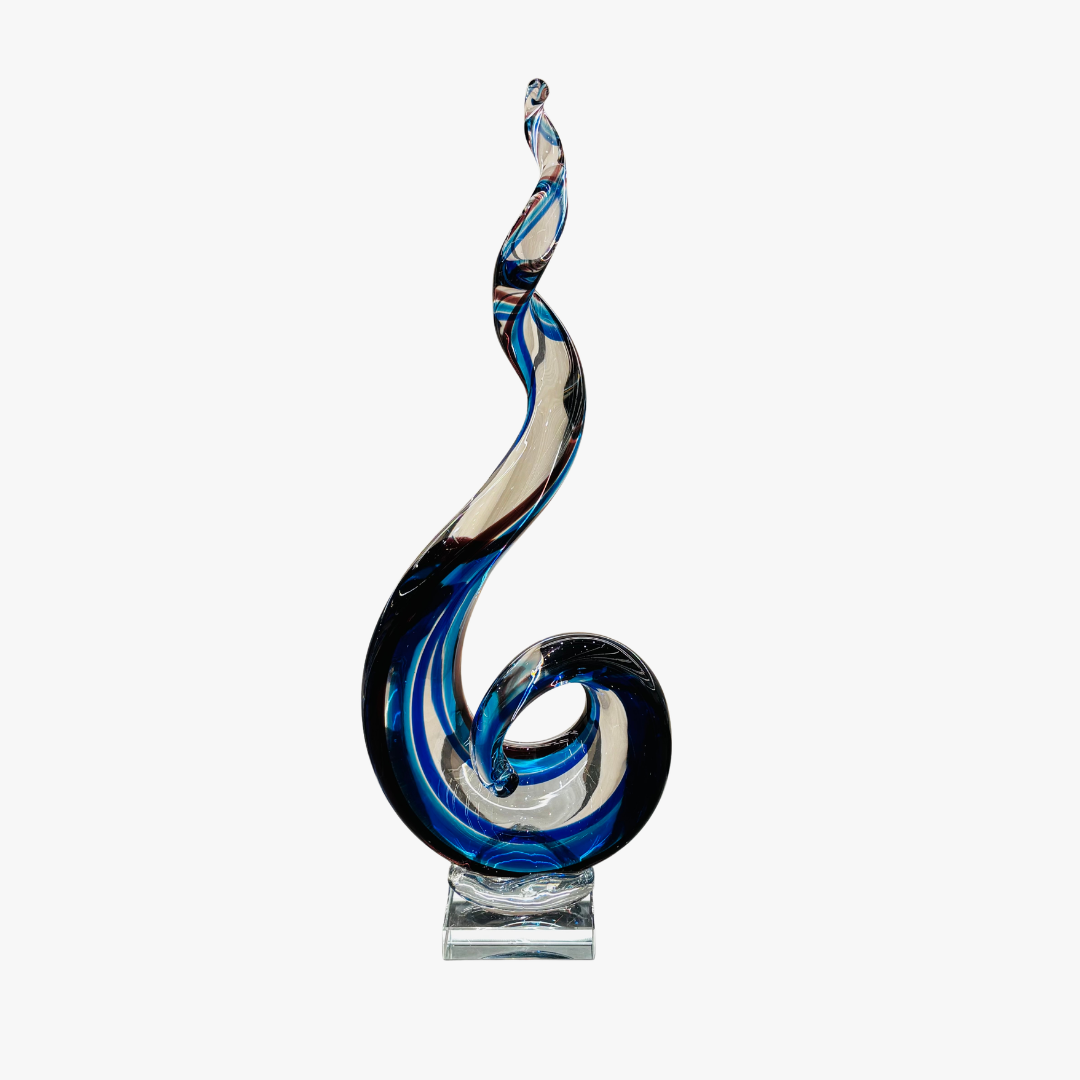 Elegant Glass Cresting Wave Sculpture