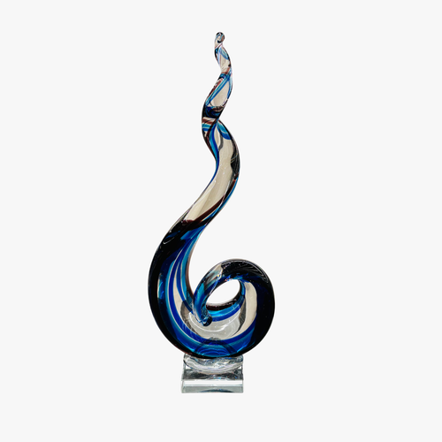 Elegant Glass Cresting Wave Sculpture