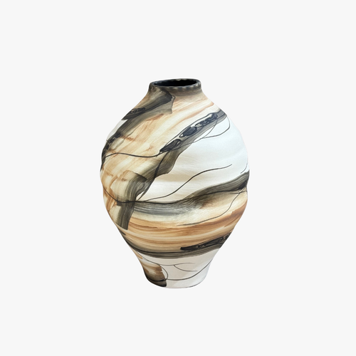 Modern Watercolor Swirl Ceramic Vase