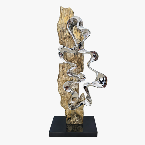 Abstract Fluidity Metallic Sculpture