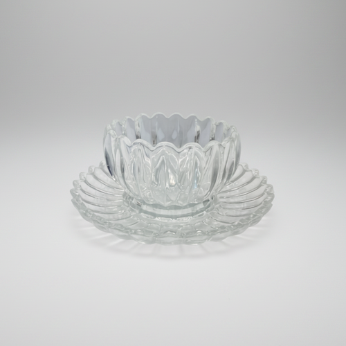 Versatile Textured Glass Bowls with Tray Set