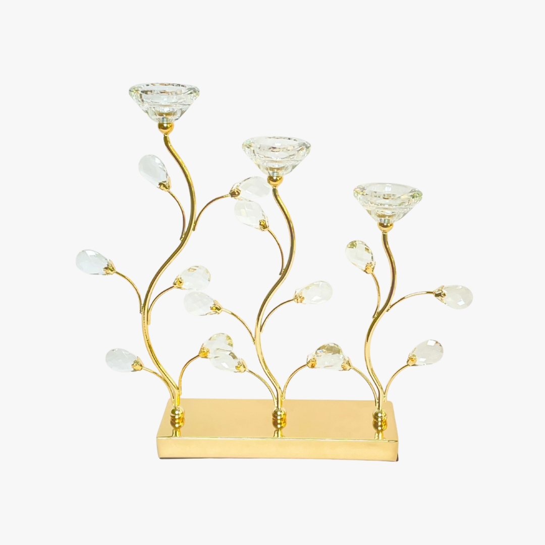 Imperial Vine Crystal Glass Candle Holder