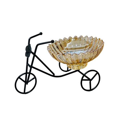 Vintage Amber Glass Tricycle Stand