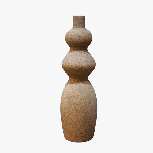 Triple Textured Stacked Tall Vase