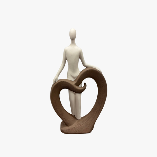 Heart's Embrace Abstract Dual-Tone Figurine