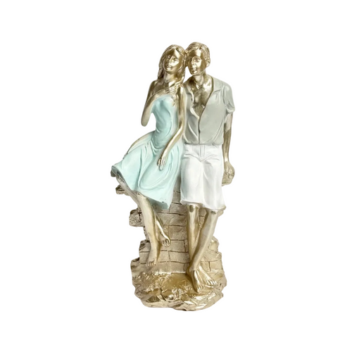 Seaside Seated Couple Sculpture