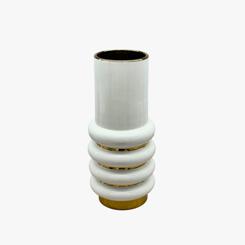 Elegant Luxe Gilded Ring Column Vase