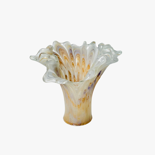 Elegant Wavy Rim Decor Vase