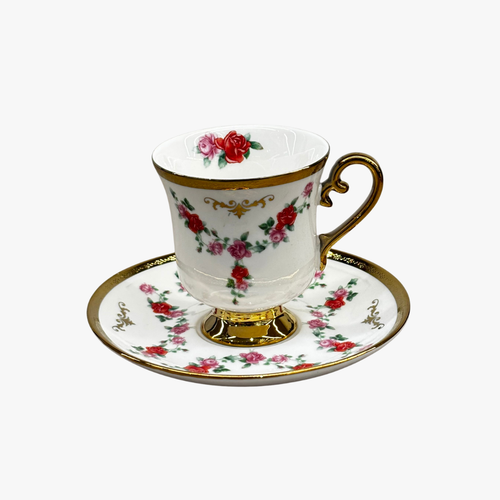 Royal Victorian Rose Tea Cup & Saucer Set of 6