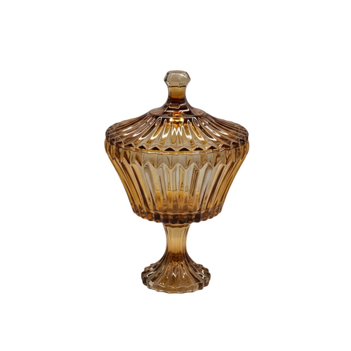 Elegant Wave Rotational Glass Bowl with Lid