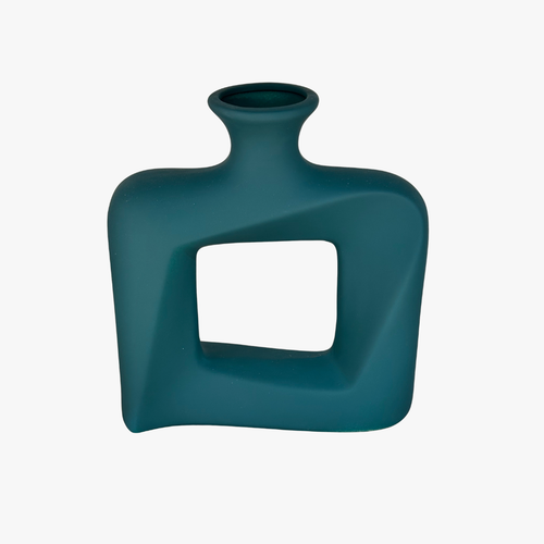Elegant Hollow Geometric Ceramic Vase